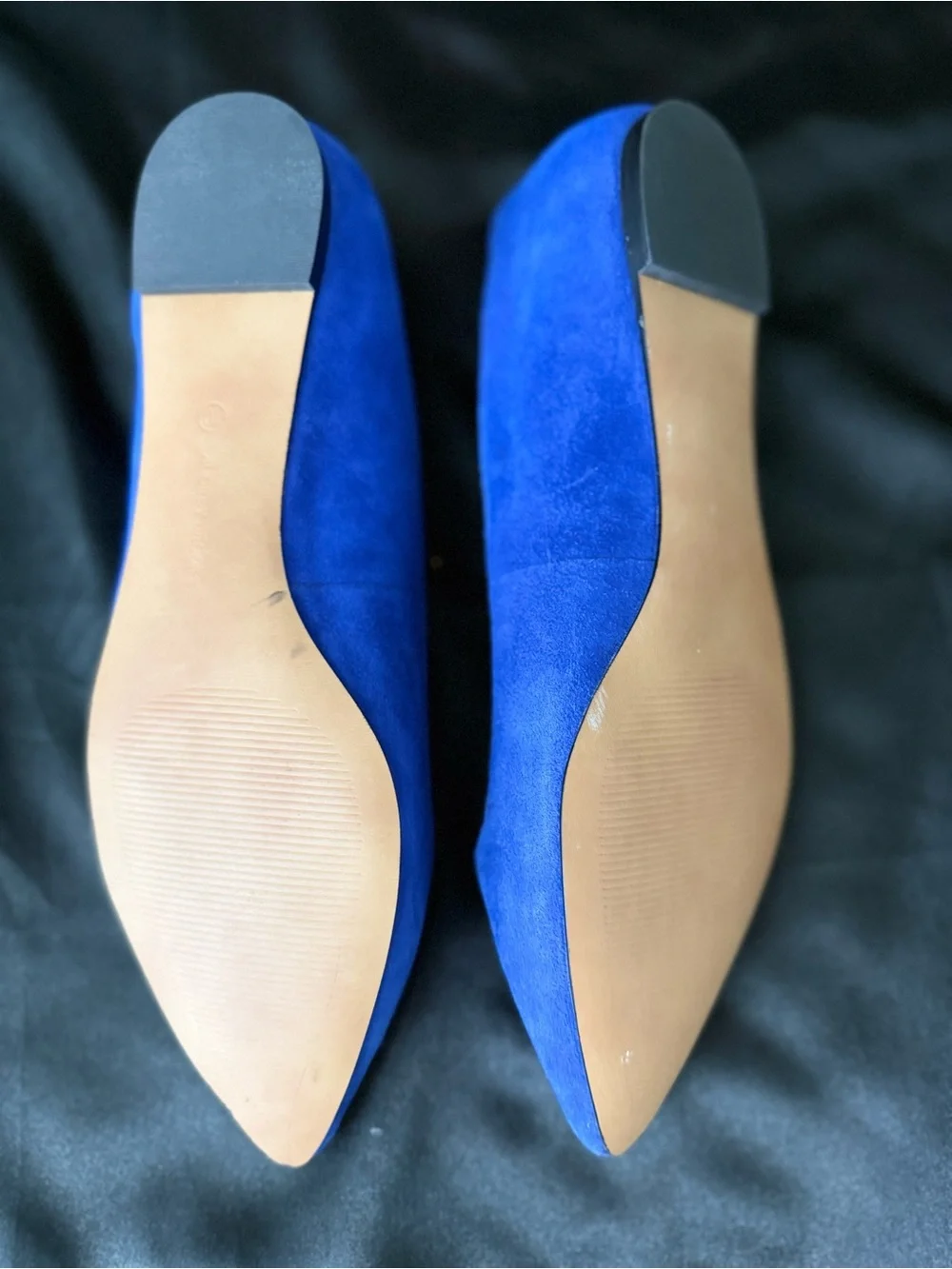 Audrey Brooke Electric Blue Pointed Toe Suede Flats